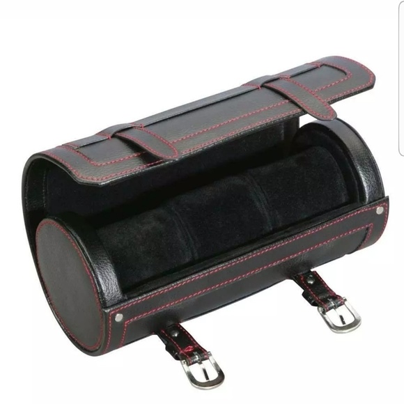 Diplomat black leather watch case suede interior - Picture 2 of 5